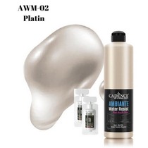 Ambiante Suya Dayanıklı Boya Metalik- AWM-02 Platin Fayans Boyası 500 ML