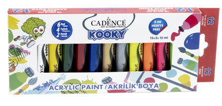 Kooky 12'li Akrilik Boya Seti - Cadence Akrilik Boya Seti